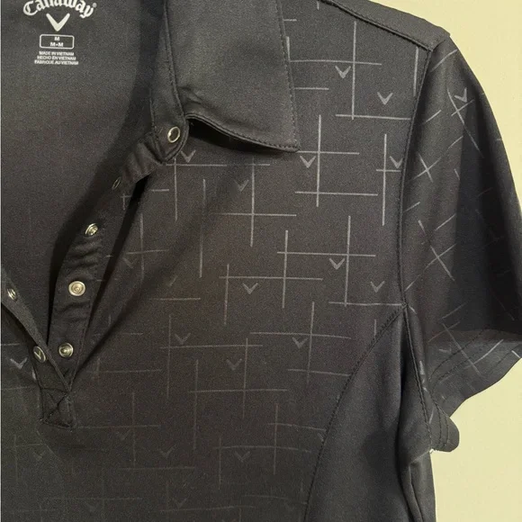 Callaway Women's Black Button Down V-neck Golf Polo - Size Medium - Picture 4 of 4
